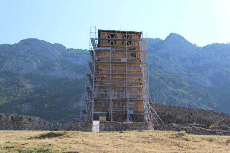 How much is the restoration of Clock Tower and Dollma Tekke in Kruja costing?