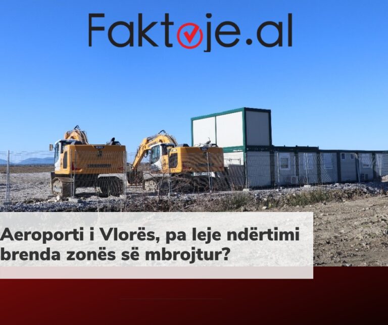 Is the Airport of Vlora being built within a protected area without a permit?