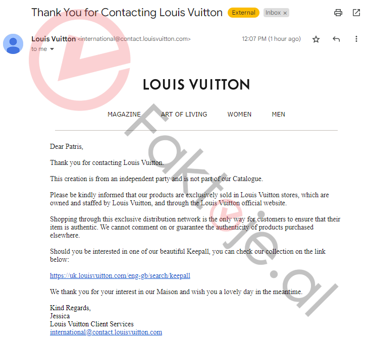 Louis Vuitton writes to Faktoje: The bag with the Albanian flag was not  created by us 